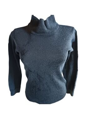 Beatnik True Vintage Small High-Neck Sweater 1960's Sterntex Charcoal Black
